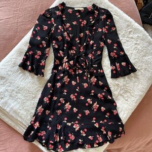 For Love & Lemons Black Cherry Print Dress